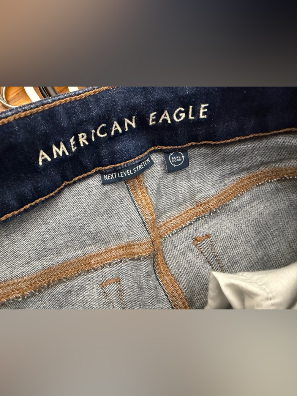American Eagle Outfitters Dark Blue Flare Jeans - Picture 5 of 8